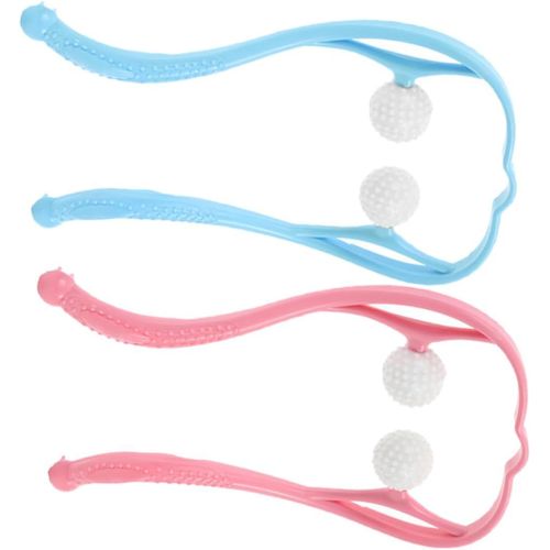 Sjzg-2 Pièces Masseur De Colonne Cervicale Cou Portable Massage Du Cou Des Balles Mousse Le Muscle Cou Manuel Cou Des Tissus Profonds Pour Rouleau De Cou Rachis Cervical Gel De Silice