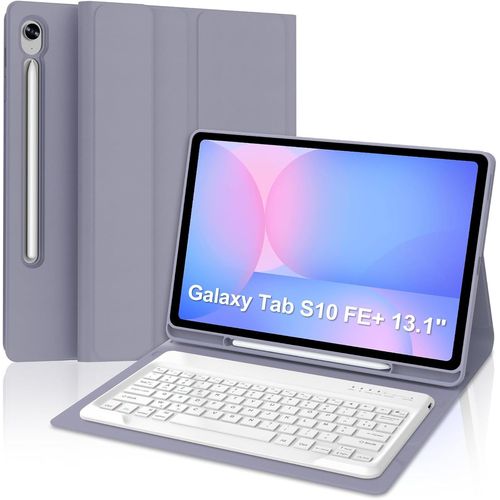 Clavier pour Samsung Galaxy Tab S10 FE+/S10 FE Plus 2025 13.1"",AZERTY Français Clavier Bluetooth Magnétique Détachable pour Samsung Tab S10 FE+/S10 FE Plus 13.1"" 2025,Violet