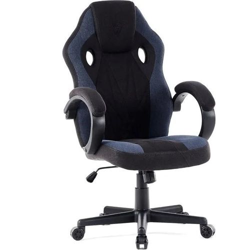 Sense7 Chaise De Jeu Prism, Fauteuil De Jeu Ergonomique Avec Fonction De Bascule, Chaise De Bureau En Tissu - Noir-Bleu