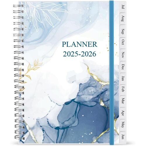 Agenda 2025-2026, Juillet 2025 À Juin 2026, Planificateur Hebdomadaire A5 Avec 12 Onglets Mensuels, Poche Arrière, Planificateur 2025-2026 Avec Fermeture Élastique, Couverture Flexible, 14,8 X 21 Cm