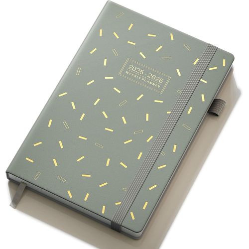 Teppc-- Agenda Scolaire 2025 2026 Semainier Planner A5, 18 Mois Juillet 2025 À Décembre 2026, Gris