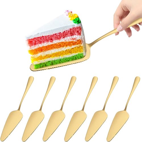 Lot De 6 Pelle À Gâteau 23 Cm - Pelle À Tarte En Acier Inoxydable, Pelle À Tarte Et Gâteau Avec Bord Dentelé Fin, Pelle À Pizza Ensemble Couverts Couteau À Gâteau Pour Fête Restaurant Cuisine(Argenté)