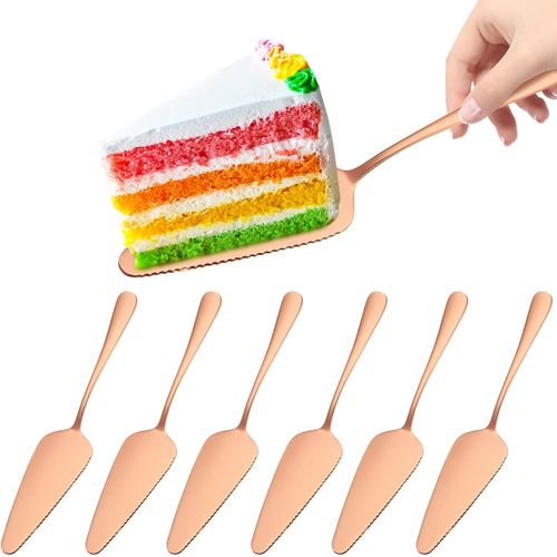 Lot De 6 Pelle À Gâteau 23 Cm - Pelle À Tarte En Acier Inoxydable, Pelle À Tarte Et Gâteau Avec Bord Dentelé Fin, Pelle À Pizza Ensemble Couverts Couteau À Gâteau Pour Fête Restaurant Cuisine(Argenté)