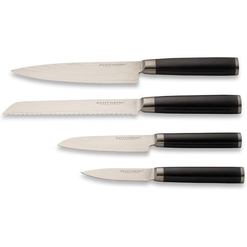 Ensemble De Couteaux Damassés, 2 Pcs, Couteau De Chef/Couteau De Cuisine, Couteau Santoku, Acier Damassé, Tranchant Lisse, Manche Ergonomique En Bois De Pakka