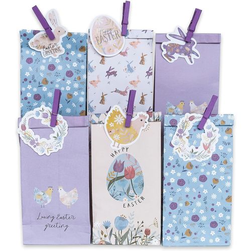 Set De Sacs En Papier Monde Des Lapins De Pâques 8 Motifs De Pâques Emballage Cadeau Nid De Pâques À Décorer Et Remplir