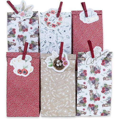 Set De Sacs En Papier Monde Des Lapins De Pâques 8 Motifs De Pâques Emballage Cadeau Nid De Pâques À Décorer Et Remplir