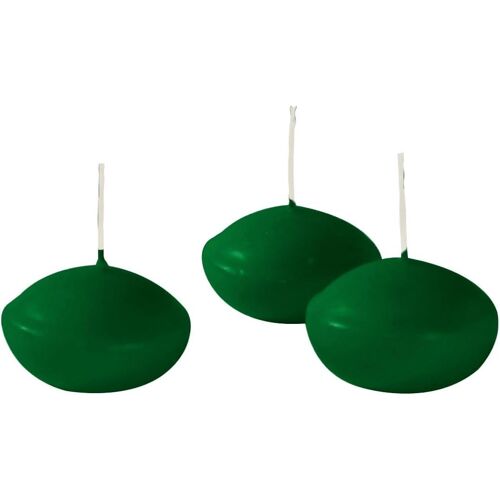KALANKA-Bougies flottantes diamètre 4,5 cm hauteur 2,7 cm - 20 pièces - Couleur vert foncé -