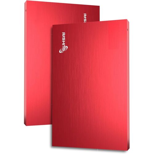 Disque Dur Externe Portable USB 2.0 Disque Dur de Stockage 500 Go Disque Dur de Transfert de données Haute Vitesse Compatible avec PC, Mac, Windows, Ordinateur de Bureau (Rouge)