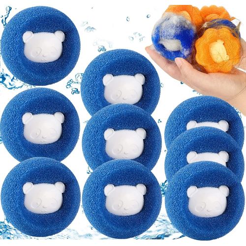 SEPT-Boule Anti Poil Boule de Lavage Machine a Laver Pattes Anti Poils RéUtilisable Attrape Poils Animaux pour Enlever les Poils D'animaux et les Peluches Réduire l'enchevêtrement (Bleu)
