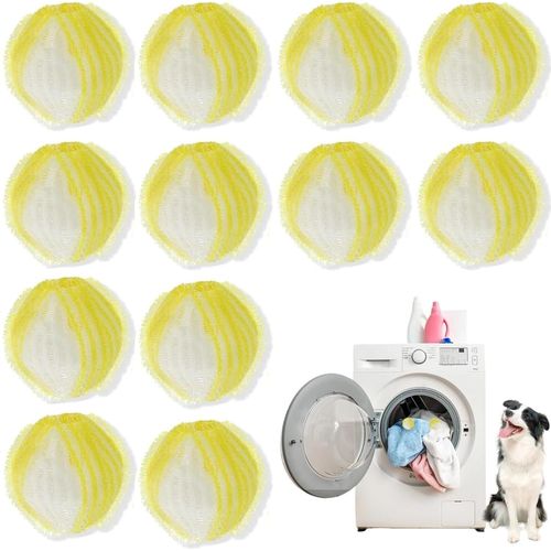 SEPT-12 Pièces Attrape Poils Machine A Laver, Boule Anti Poil Machine à Laver, Balle de Lavage Machine a Laver Réutilisable, Enlever les Poils D'animaux et les Peluches pour Vêtements et la Literi