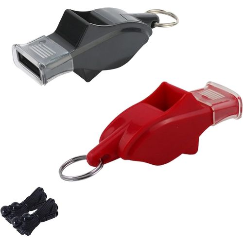 Sept-Lot De 2 Sifflets D'arbitre En Plastique Avec Cordon Tour De Cou - 120 Db - Sifflets Portables Pour Les Sports Scolaires, Le Football, Les Arbitres, Les Cours De Sport, Les Enseignants