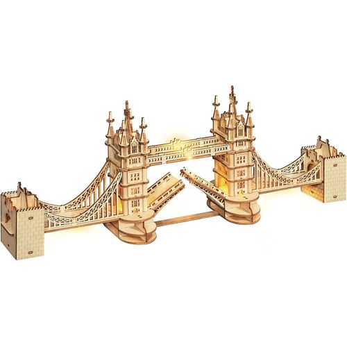 Tower Bridge Kits de modélisme en bois à partir de 14 ans pour adultes - Puzzle 3D pour construire votre propre puzzle découpé au laser