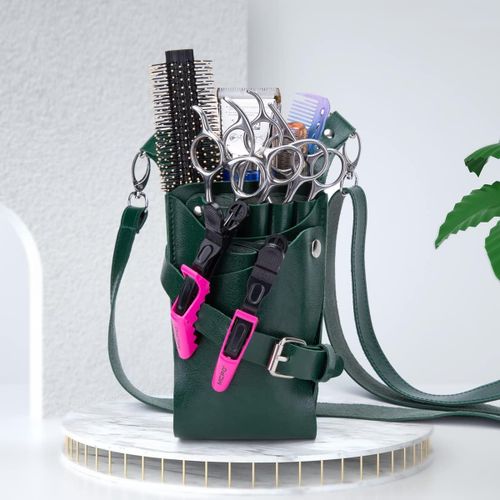 Sept-Coiffure Ciseaux Sac Scissor Sac Multi Fonction Pochette À Ciseaux Pour Coiffeur Outil Sac De Salon Convient Aux Ciseaux De Coiffure, Aux Pinces, Aux Peignes Etc (Lq-Yz Vert) 