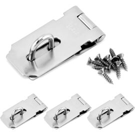 Verrou à Pousser à Visser Avec Cadenas Pour Porte - Acier Verni Noir - Longueur 7cm - ATTAS