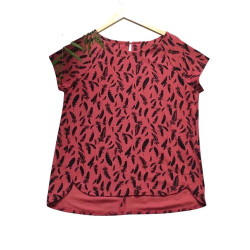 Blouse Imprimée Plume Taille Unique