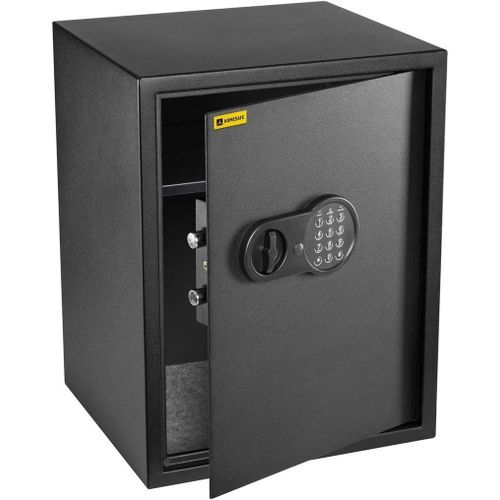 Hv50E Coffre-Fort Numérique À Combinaison Électronique, 50X35X35 Cm (Hxlxp), Coffre Argent Billet, Bijoux, Boîte De Rangement Sécurisée, Coffre De Bureau Pour Documents Et Objets De Valeur