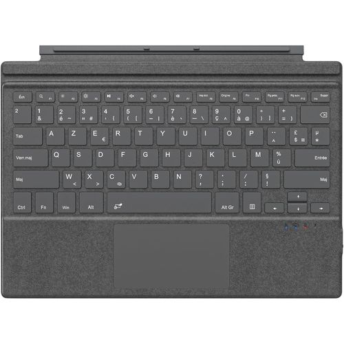 Clavier Français Compatible Avec Microsoft Surface Pro 7 Plus/Pro 7/Pro 6/Pro 5/Pro 4/Pro 3, Clavier Azerty Bluetooth Avec Pivot Rotatif Fin, Batterie Au Lithium Intégrée, Gris Granuleux