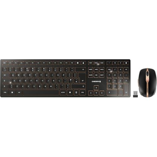 Dw 9100 Slim, Ensemble Clavier Et Souris Sans Fil, Layout Italien (Qwerty), Connexion Bluetooth Et Radio, Touches Silencieuses, Rechargeable, Noir-Bronze