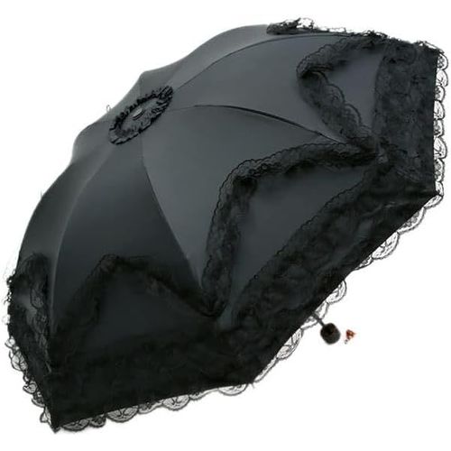 Parasol Gothique Pliable Avec Protection Solaire Gothique Et Détails En Dentelle