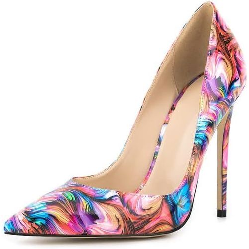 Zd90t Chaussures À Enfiler En Cuir Verni Pour Femme Chaussures À Talons Hauts Stiletto Super High Heel Confortable Soirée Party Escarpins Pour Femmes Grande Taille 35-45