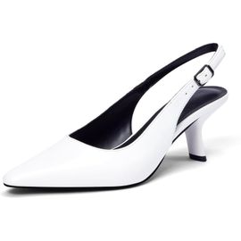 Escarpins Femme Élégants, Chaussure Femme À Bout Pointu, Chaussures Femme Avec Bride Arrière, Talon Chaton De 6cm, Confortable Pour Soirée Eu 36-42
