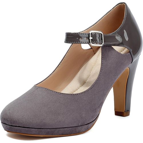 Mary Jane Chaussures Rétro À Talons Fermées Pour Femme - Chaussures ¿¿Sby - En Daim - Style Chic Et Vintage