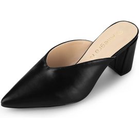Femmes Mules Talons Épais Bout Pointu