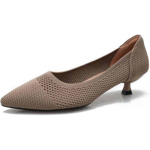 Escarpins À Enfiler Pour Femmes, Chaussures Décontractées À Bout Pointu, En Tricot, À Talons Aiguilles, À Bout Fermé, Pour Réunion, Travail Quotidien, En Maille Respirante