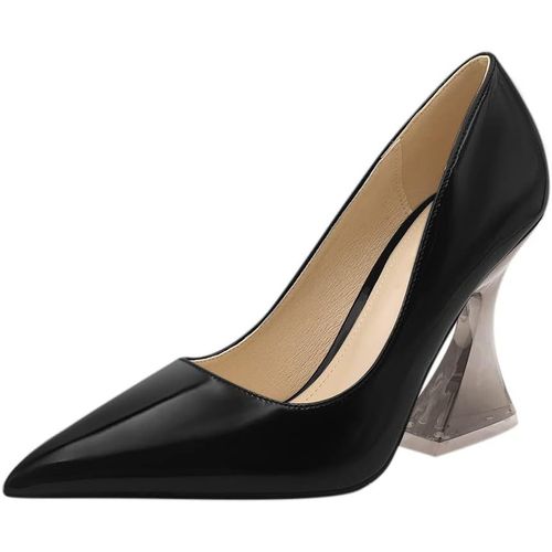Femmes Escarpins Chaussures - Dames Pump Talons Hauts Pointu Bout Bloc Talon Chaussures Escarpins Robe Bureau Mariée Soirée 10cm