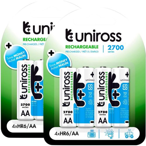 Piles Rechargeables Série Premium - Stylet Aa - Hr6 Ni-Mh 1,2 V 2 500 Mah - 2 Blisters 4 Piles