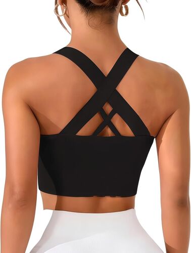 Jexnovashop-Brassiere Sport Femme Soutiens Gorge De Sport Femme Armature Elastique Yoga Bra Tops Amovibles Coussinets Fitness
