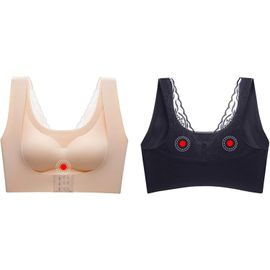 Lot De 2 Soutien-Gorges De Sport Pour Femme, Soutien Du Dos Croisé, Soutien-Gorge De Yoga Avec Bonnets Amovibles (Couleur : Noir Naturel, Taille : Xxxl)