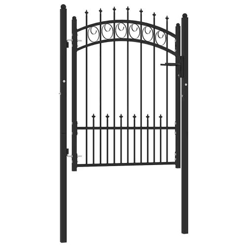 Prolenta Premium - Portail De Clôture Avec Pointes Acier 100x125 Cm Noir