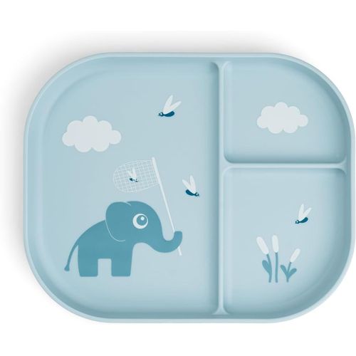 Kalanka-Foodie Assiette Pour Enfant Et Bébé, Avec Compartiments, Antidérapante, Sans Bpa, 100% Polypropylène De Qualité Alimentaire, 22 X 18 X 2 Cm