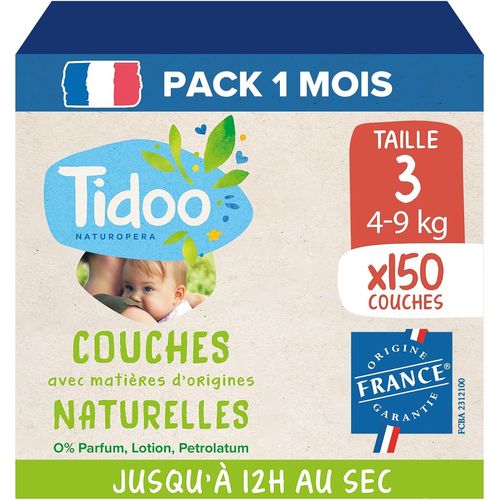 Kalanka-- Couches Taille 3 4-9 Kg - Couches Bébé Écologiques - Couches Jetables À La Composition Naturelle - Respectueuse Des Peaux Sensibles -12h De Protection - Lot De 3x50 Couches