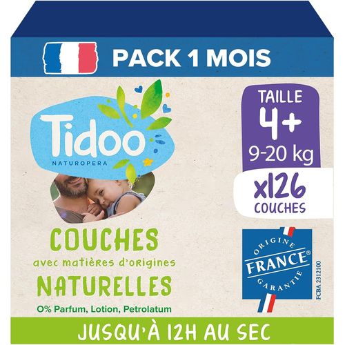 Kalanka-- Couches Taille 4+ 9-20 Kg - Couches Bébé Écologiques - Couches Jetables À La Composition Naturelle - Respectueuse Des Peaux Sensibles -12h De Protection - Lot De 3x42 Couches