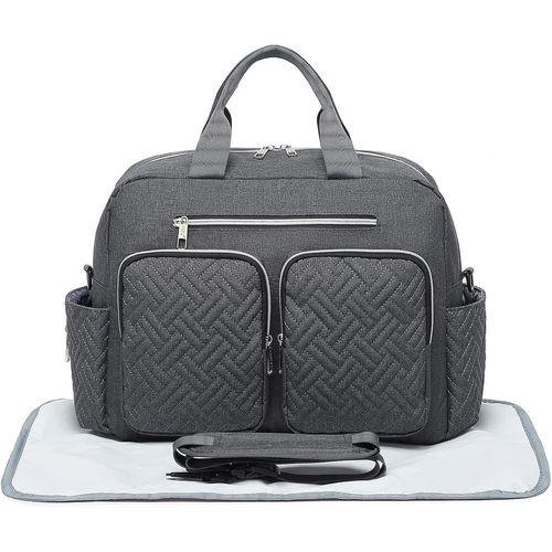 Kalanka-Sac À Langer Multifonction 20 L \U2013 Grand Sac De Maternité Pour Maman Ou Papa, Sac De Voyage Pour Bébé Avec Compartiments Pour Couches, Idéal Pour Hôpital Et Sortie (Gris Foncé)