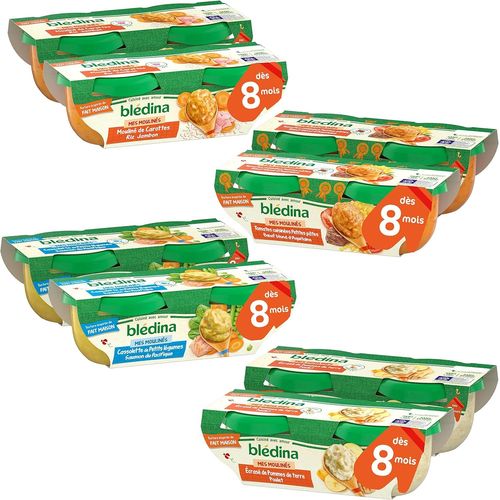 Kalanka-- Mes Moulinés - Repas Bébé ¿ 16 Bols Avec 4 Recettes Inspirées Du Fait Maison - Dès 8 Mois - Sans Sel Ajouté ¿ 16x200g