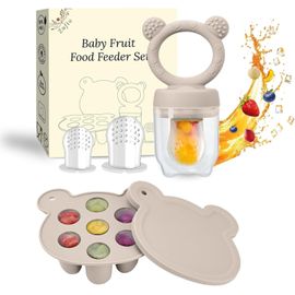 Kalanka-Zufio Grignoteuse Bébé - Sans Bpa Tetine Grignoteuse Bébé 4m+ Moule À Glace Au Lait Maternel Conservation Lait Maternel - Alimentateur De Fruits En Silicone (Gray)