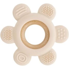 Kalanka-Anneau De Dentition En Silicone Et Bois, 6 Textures, Sans Bpa, À Partir De 3 Mois, Stérilisable, Au Congélateur Et Au Lave-Vaisselle, Couleur Beige