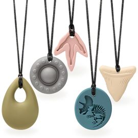 Kalanka-Collier Sensoriel À Mâcher Pour L'autisme Et Le Tdah ¿ Lot De 5 Jouets À Mâcher En Silicone De Qualité Alimentaire Pour Enfants, Anneau De Dentition Buccal Sans Bpa Pour Garçons Et Filles