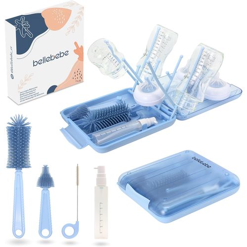 Kalanka-Ensemble Goupillon Biberon Avec Égouttoir Biberon Bébé - Brosse Biberon Et Sèche-Biberon Portable - Sans Bpa - Pliable Et Compact