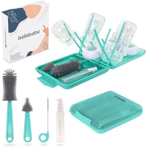 Kalanka-Ensemble Goupillon Biberon Avec Égouttoir - Brosse Et Sèche-Biberon Portable - Sans Bpa - Pliable Et Compact