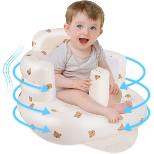 Kalanka-Siège Bébé Gonflable Portable Avec Pompe À Air Intégrée,Siège Au Sol Pour Bébé Avec Support Dorsal Et Cervical,Chaise Bébé Gonflable Pour Voyage/Repas/Camping,Canapé Bébé Pour Tout-Petits De