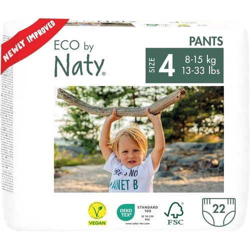 Kalanka-Eco By Naty Couches-Culottes Ecologiques ¿ Culottes Hypoallergéniques Et Sans Produits Chimiques Nocifs, Très Absorbantes Et Écologiques Pour Les Garçons Et Les Filles (Taille 4 - 22 Culottes
