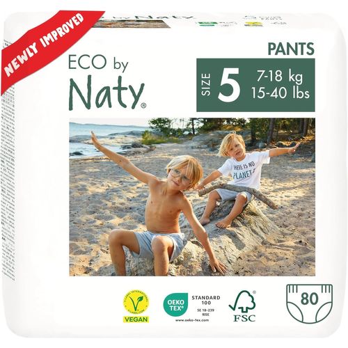 Kalanka-Eco By Naty Couches-Culottes Ecologiques \U2013 Culottes Hypoallergéniques Et Sans Produits Chimiques Nocifs, Très Absorbantes Et Écologiques Pour Les Garçons Et Les Filles (Taille 5 - 80 Cul