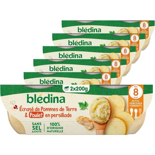 Kalanka-- Bols - Repas Midi Bébé - Ecrasé De Pomme De Terre & Poulet En Persillade - Dès 8 Mois - Sans Sel Ajouté - 12x200g
