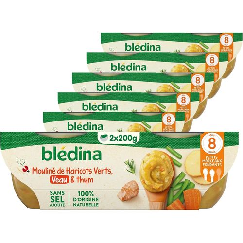 Kalanka-- Bols - Repas Midi Bébé - Mouliné De Haricots Verts, Veau & Thym - Dès 8 Mois - Sans Sel Ajouté - 12x200g