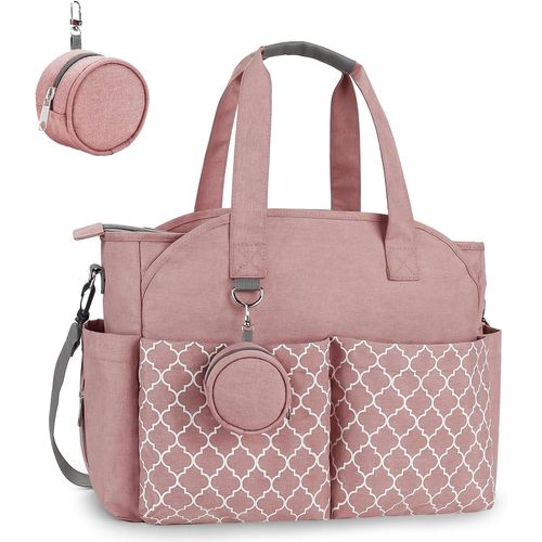 Kalanka-Sac À Langer Pour Bébé, 13 Poches, Rangements Multiples, Sac De Maternité, Sac À Couches De Voyage Avec Bandoulière, Grande Capacité Pour Maman Et Papa (Rose)