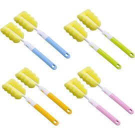 8 Pièces Brosse En Mousse, Éponge De Brosse De Bouteille, Brosse De Nettoyage Pour Biberon, Brosse Pour Biberon, Pour Nettoyer Les Tasses Et Les Bouilloires (Orange, Bleu, Vert, Rose)